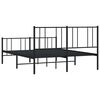 vidaXL Metal Bed Frame without Mattress with Footboard Black 135x190cm