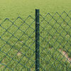 vidaXL Fence with Post Green 0.4 x 10 m Steel and PVC