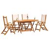 vidaXL 5 Piece Garden Dining Set Solid Wood Acacia and Textilene
