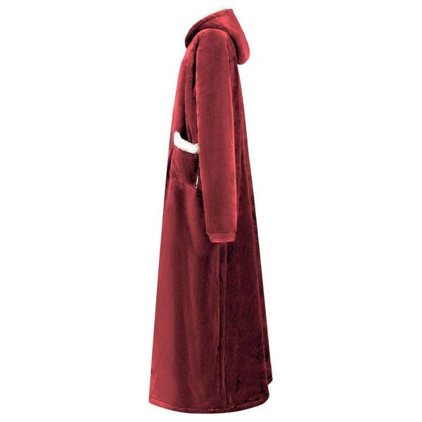 vidaXL Blanket Hoodie Bordeaux Red 130 x 82 cm Fleece and Flannel