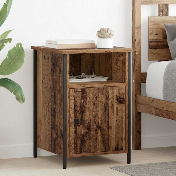 vidaXL Bedside Cabinet Old Wood 40 x 42 x 60 cm Engineered Wood