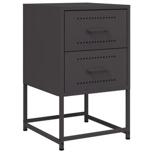 vidaXL Bedside Cabinet Black 36x39x60,5 cm Steel