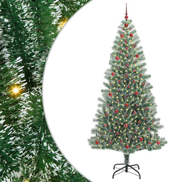 vidaXL Artificial Christmas Tree Snow Flocked with LED Light 240 cm
