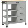vidaXL Kitchen Trolley MONZA 84x40x88.5 cm Solid Wood Pine