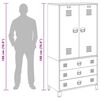 vidaXL Industrial Wardrobe White 90x50x180 cm Metal