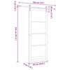 vidaXL Sliding Door White and Black 93 x 232 cm Solid Pine Wood