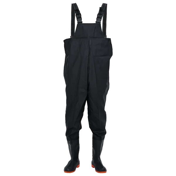 vidaXL Chest Waders with Boots Black Size 44