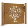 vidaXL Garden Gate 100x75 cm Corten Steel Tree Design