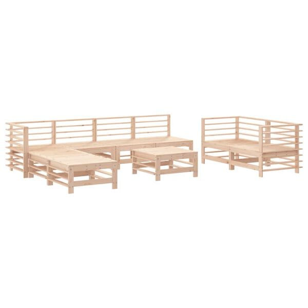 vidaXL 9 Piece Garden Lounge Set Solid Wood Pine