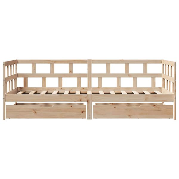vidaXL Daybed with Drawers without Mattress 80x200 cm Solid Wood