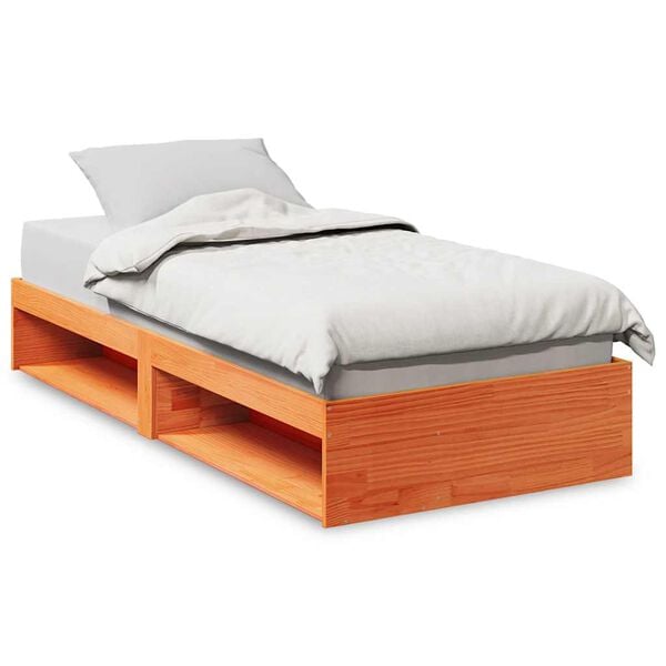 vidaXL Day Bed without Mattress Wax Brown 90x190 cm Solid Wood Pine
