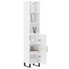 vidaXL Highboard High Gloss White 34.5x34x180 cm Engineered Wood