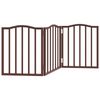 vidaXL Dog Gate Foldable 3 Panels Brown Oak 150 cm Poplar Wood