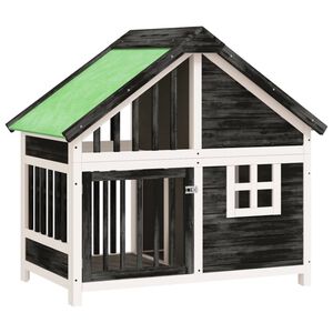 vidaXL Dog Kennel Grey 96x60.5x87 cm Solid Wood Pine