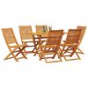 vidaXL Garden Dining Set Folding 7 pcs Brown Solid acacia wood