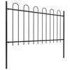 vidaXL Garden Fence with Hoop Top Steel 1070x100 cm Black
