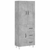 vidaXL Highboard Concrete Grey 69.5x34x180 cm Engineered Wood