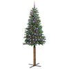 vidaXL Slim Christmas Tree Green 210 cm PVC and Solid Pine wood
