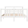 vidaXL Bed Frame with Headboard without Mattress White 140x200 cm