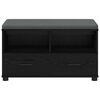vidaXL Hall Bench with Cushion with Drawer Black Oak 80 x 38 x 46 cm