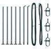 vidaXL Fence Post with Concrete Base 7 pcs Green Powder-Coated Steel