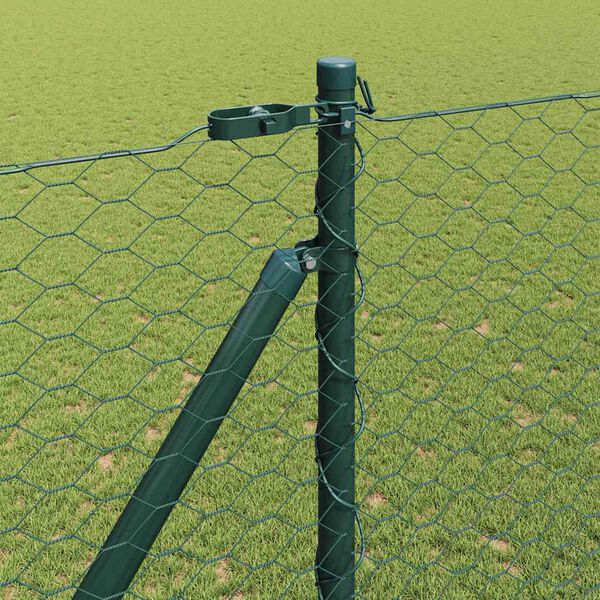 vidaXL Fence Post Green 50 x 1.6 m (36 mm mesh) Steel and PVC