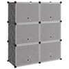 vidaXL Shoe Rack | Black | PP (Polypropylene), steel | Medium | Modular