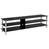 vidaXL TV Stand Black 150x40x40 cm Tempered Glass