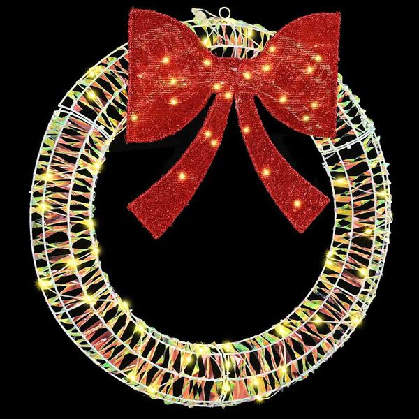 vidaXL Wreath with 60 LEDs Warm white 76 x 76 x 8 cm PET