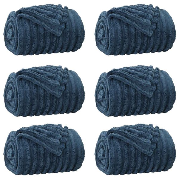 vidaXL Throw Blankets 6 pcs Navy Blue 150 x 130 cm Fleece