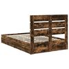 vidaXL Storage Bed with Drawer Smoked Oak 120 x 190 cm Engineered Wood