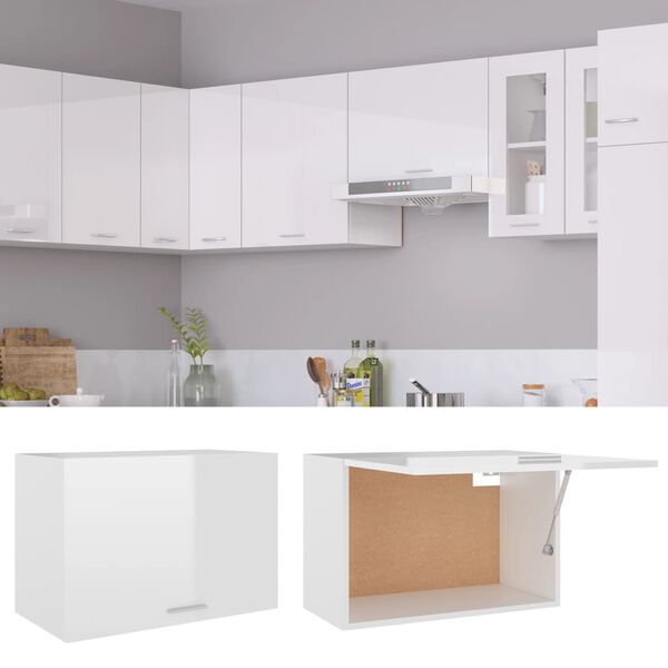 vidaXL Hanging Cabinet Lyon High Gloss White 60x31x40 cm Engineered Wood