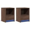vidaXL Bedside Cabinets with LED Lights 2 pcs Brown Oak Engineered Wood