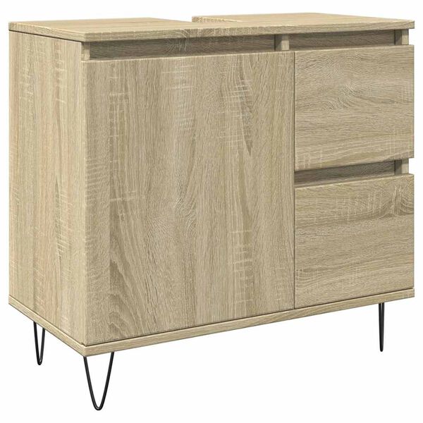 vidaXL Bathroom Cabinet Sonoma Oak 65x33x60 cm Engineered Wood