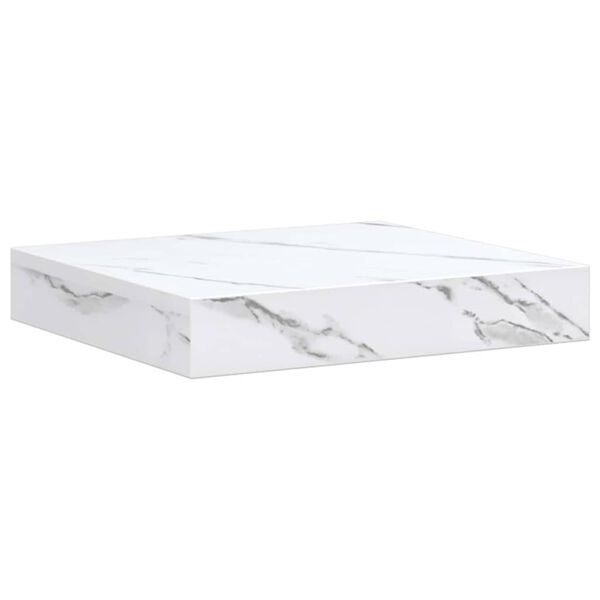 vidaXL Wall Shelf White Marble 23 x 23.5 x 4 cm Engineered Wood