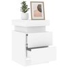 vidaXL Bedside Cabinet with LED Lights White 35x39x55 cm
