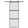 vidaXL Sliding Door with Hardware Set 76x205 cm Tempered Glass&Aluminium