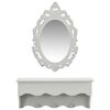 vidaXL Wall Shelf Set for Keys&Jewelery with Mirror and Hooks Grey