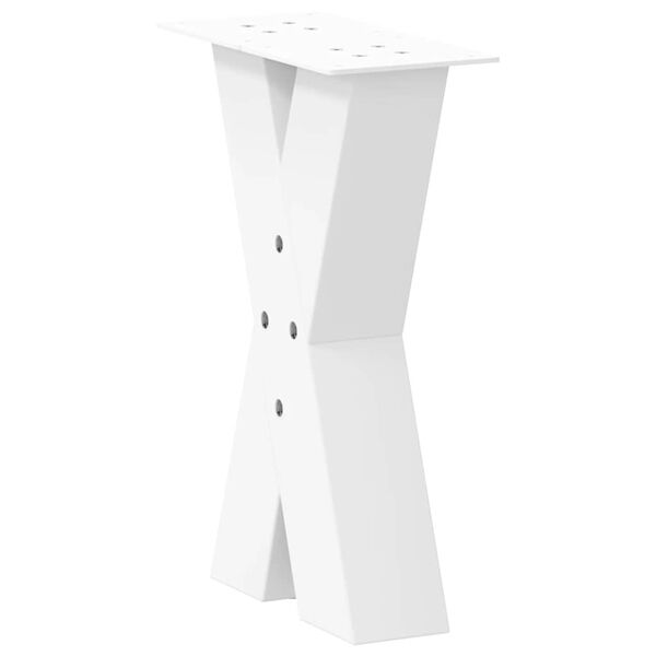 vidaXL Coffee Table Legs X-Shaped 2 pcs White 28x(42-43) cm Steel