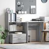 vidaXL Desk Grey Sonoma 131.5 x 50 x 106.5 cm Engineered Wood
