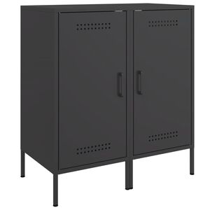 vidaXL Sideboards 2 pcs Black 36x39x79 cm Steel
