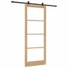 vidaXL Sliding Door ORKDAL Natural and Black 93 x 232 cm