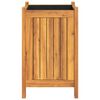 vidaXL Garden Planter with Liner 31x31x50 cm Solid Wood Acacia
