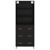 vidaXL Highboard Black oak 69.5 x 34 x 180 cm Engineered Wood