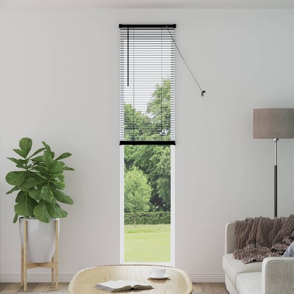 vidaXL Venetian Blind Manual Adjustable Black 213 x 60 cm PVC