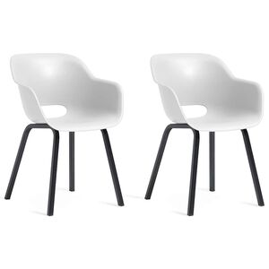 Keter Garden Chair with Metal Legs Noa 2 pcs White