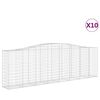 vidaXL Arched Gabion Baskets 10 pcs 400x50x120/140 cm Galvanised Iron