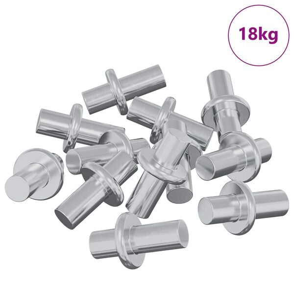 vidaXL Shelf Peg Plain 4500 pcs Silver 8.6 x 8.6 x 14.6 mm Steel