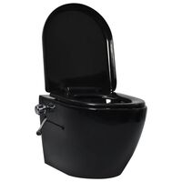 vidaXL Wall Hung Rimless Toilet with Bidet Function Ceramic Black