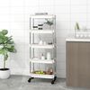 vidaXL 5-Tier Kitchen Trolley White 42x29x128 cm Iron and ABS